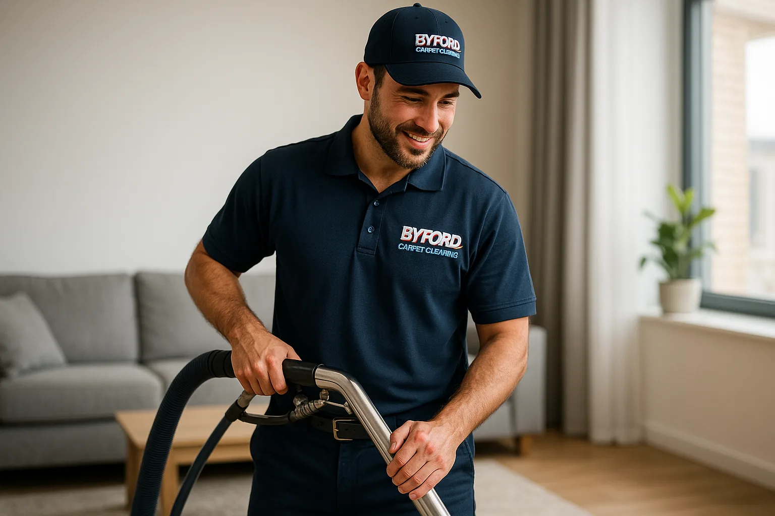 Technician treating urine spot